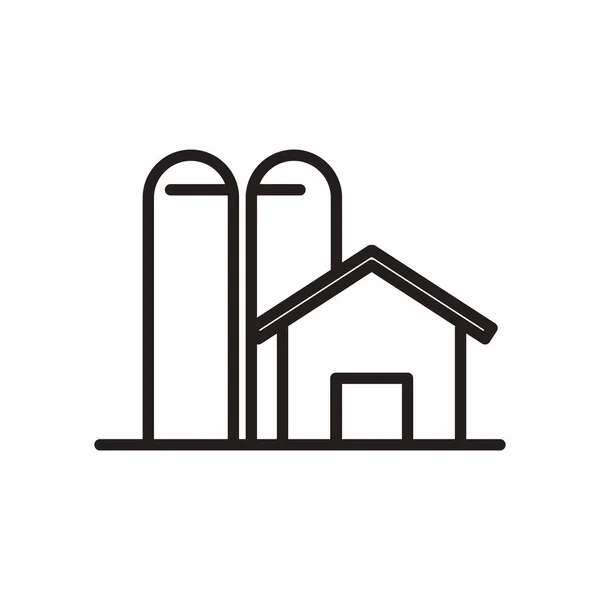 Línea de granja icono de estilo diseño vectorial — Vector de stock