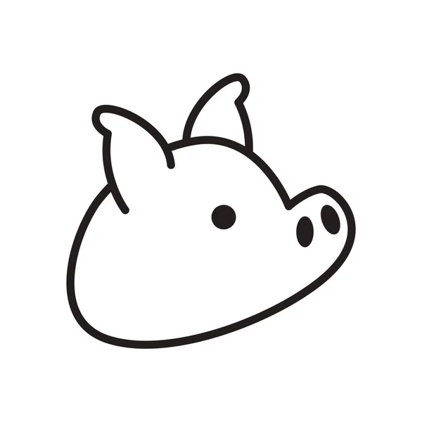 Design de vetor ícone de estilo de linha animal porco —  Vetores de Stock