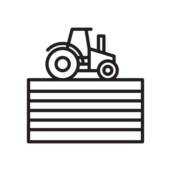 Granja tractor línea estilo icono vector diseño — Vector de stock