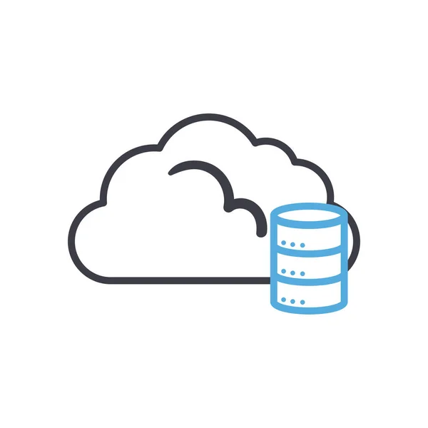 Cloud Computing mit Webhosting Line Stil-Icon-Vektor-Design — Stockvektor