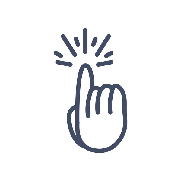 Cursor mano línea estilo icono vector diseño — Vector de stock