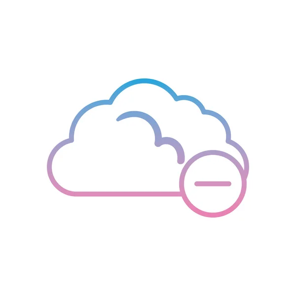 Computação em nuvem com design de vetor ícone estilo gradiente menos — Vetor de Stock