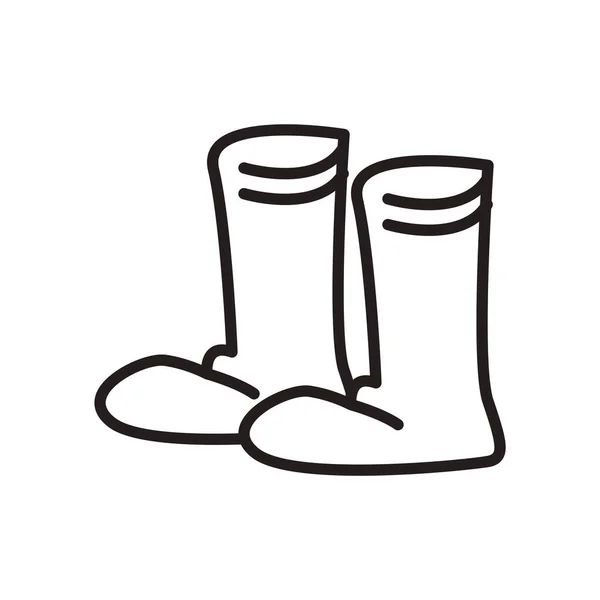 Farmer boots line style icon vector design — Stock Vector