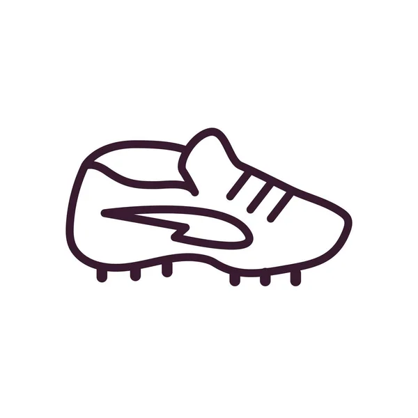 Zapato de fútbol línea estilo icono vector diseño — Archivo Imágenes Vectoriales