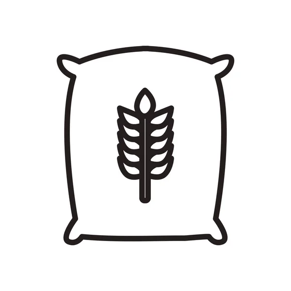 Пшеничне вухо сумка лінія стиль значок векторний дизайн — стоковий вектор