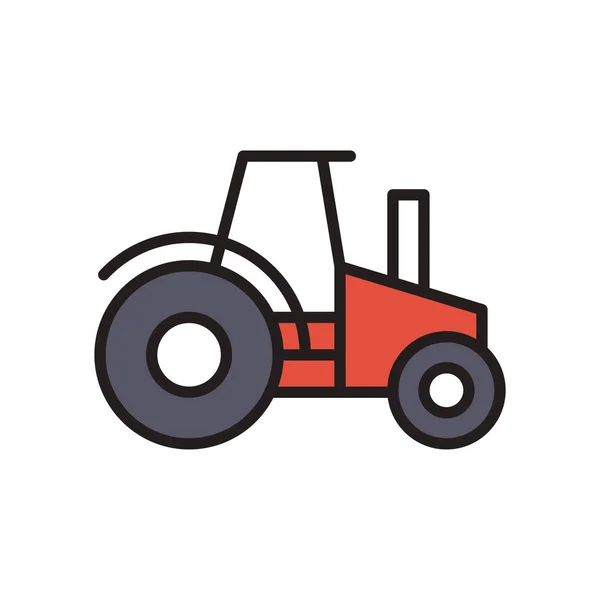 Farm traktor vonal és töltse ki a stílus ikon vektor kialakítása — Stock Vector