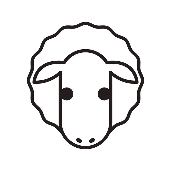 Mouton animal ligne style icône vecteur conception — Image vectorielle