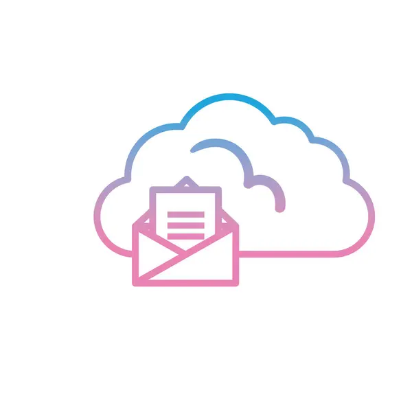 Cloud computing with envelope gradient style icon vector design — Stock Vector