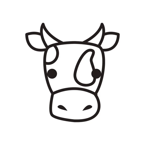 Krowa zwierząt linii styl ikona wektor projektu — Wektor stockowy