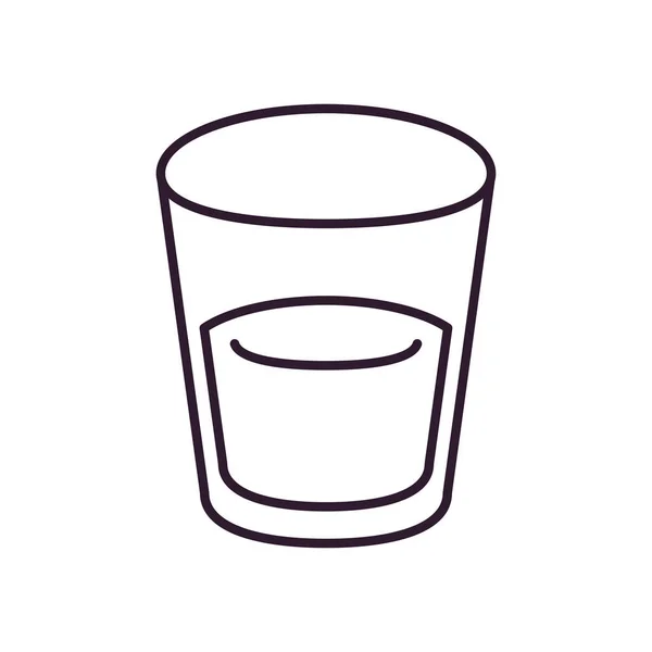 Design de vetor de ícone de estilo de linha de vidro de água — Vetor de Stock