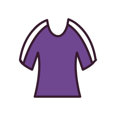 Futbol tişörtü satırı ve biçim ikonu vektör tasarımını doldur