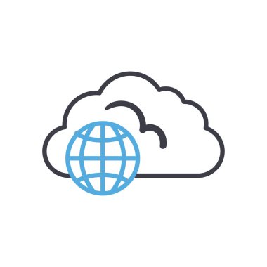 Küresel küre çizgisi biçim vektör tasarımı ile bulut hesaplaması