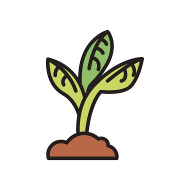 Dünya çizgisindeki bitki ve biçim ikonu vektör tasarımını doldur