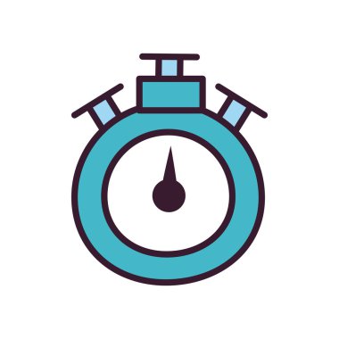 kronometre çizgisi ve biçim ikonu vektör tasarımını doldur