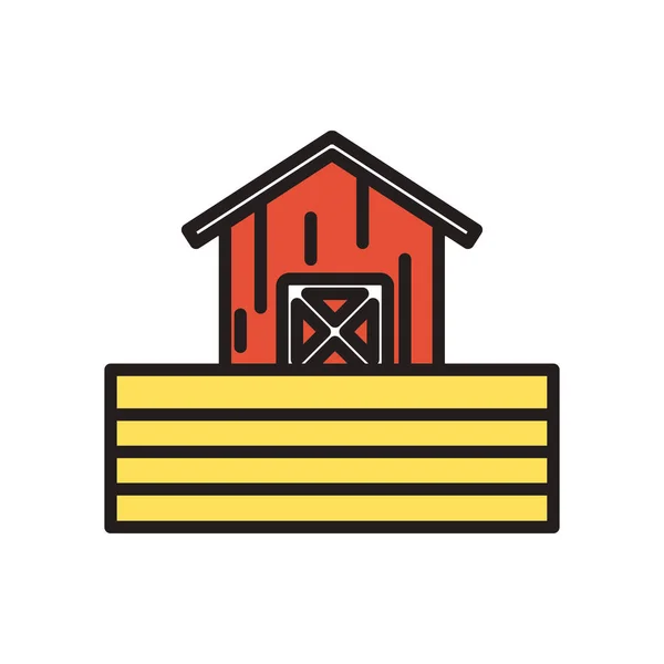 Лінія ферми і значок стилю заповнення Векторний дизайн — стоковий вектор