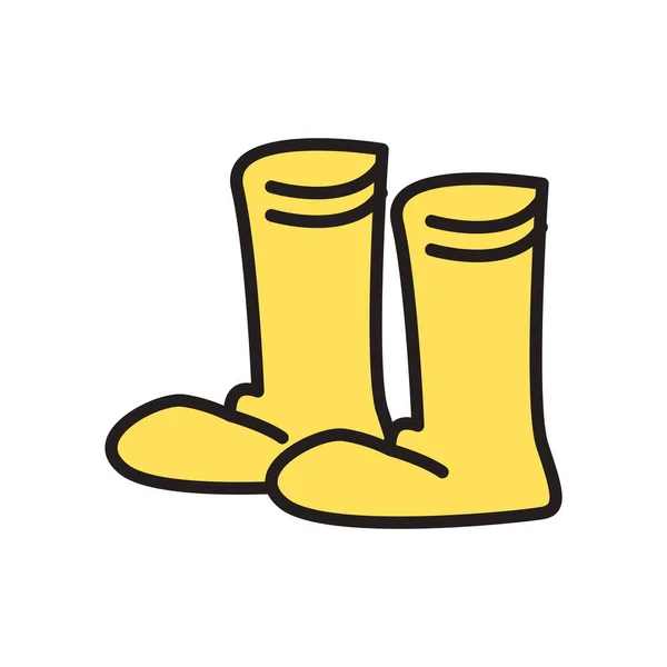 Línea de botas agricultor y relleno icono de estilo de diseño vectorial — Archivo Imágenes Vectoriales