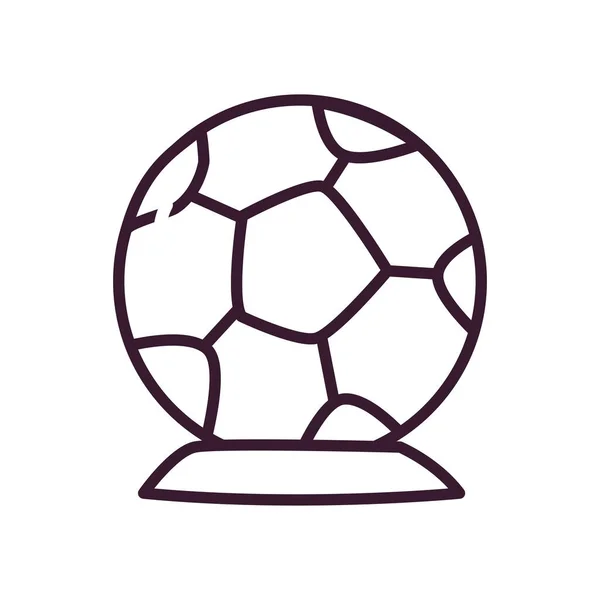 Fútbol bola trofeo línea estilo icono vector diseño — Archivo Imágenes Vectoriales