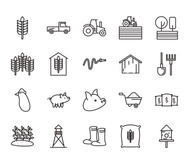 Çiftlik satırı biçim vektör tasarımı