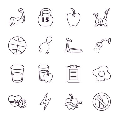 Sağlıklı ve spor çizgisi biçim vektör dizaynı