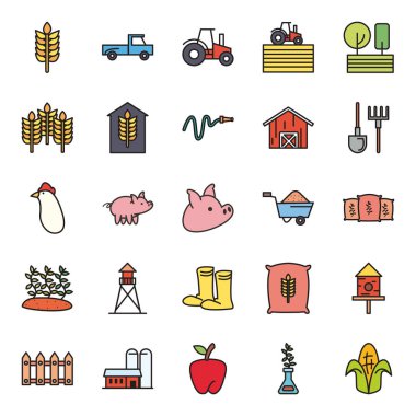 Çiftlik satırı ve doldurma biçim ikonu vektör dizaynı