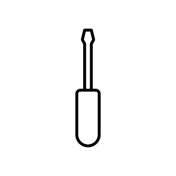 Screwdriver tool icon, line style — Stock Vector