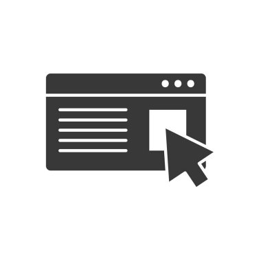 Okun imleç simgesi, siluet biçimi olan web sayfası