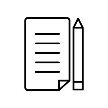 kağıt sayfa ve kalem simgesi, satır biçimi