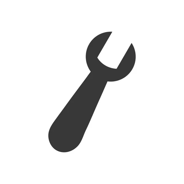 Wrench tool icon, silhouette style — Stock Vector