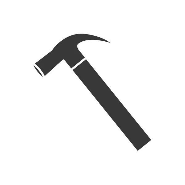 Hammer tool icon, silhouette style — Stock Vector