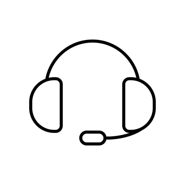 Icono de auriculares de servicio técnico, estilo de línea — Vector de stock