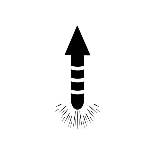 Ikona rakiety fajerwerków, styl sylwetka — Wektor stockowy