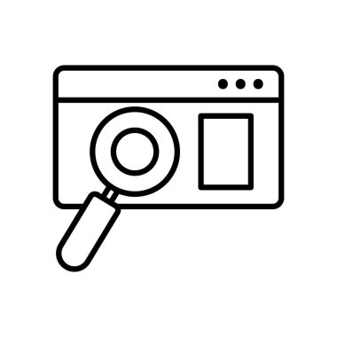 Teknik servis konsepti, büyüteç simgeli web sayfası, satır biçimi