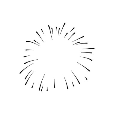 yuvarlak havai fişek patlama simgesi, siluet tarzı