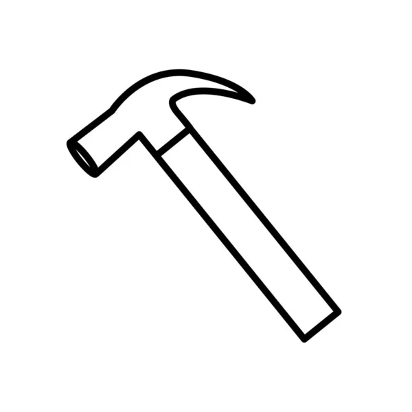 Hammer tool icon, line style — Stock Vector