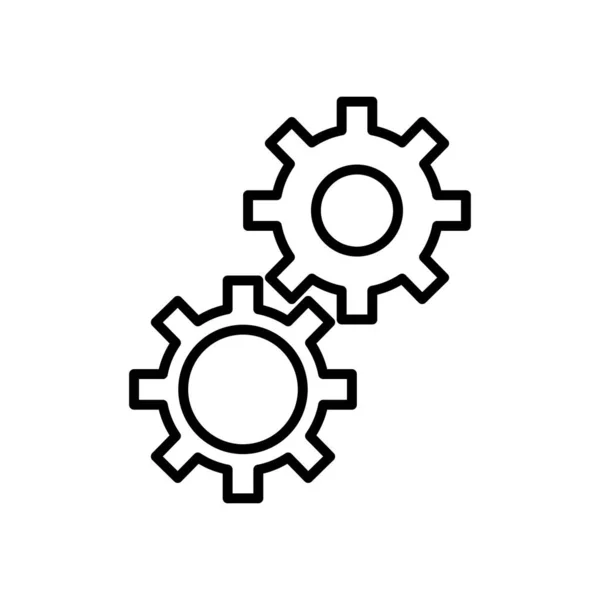 Conceito de serviço técnico, ícone de rodas de engrenagem, estilo de linha —  Vetores de Stock
