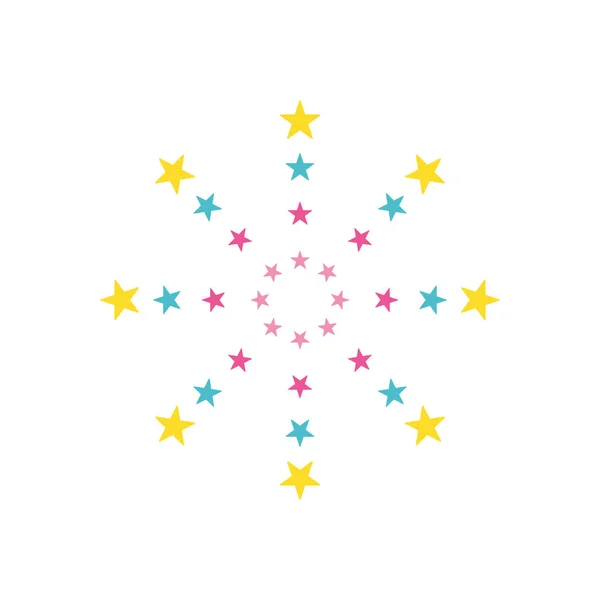 Étoiles feu d'artifice icône éclatement, style plat — Image vectorielle