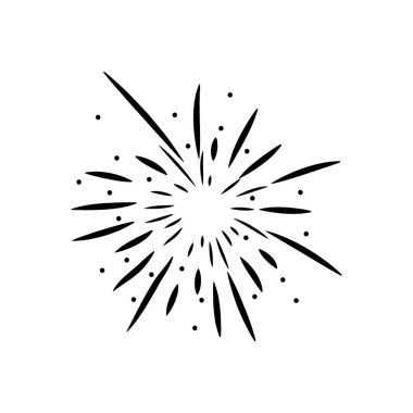 Çizgili ve noktalı havai fişek patlaması, siluet tarzı