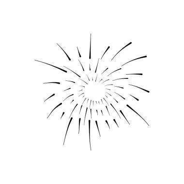 Havai fişek patlaması, siluet tarzı.