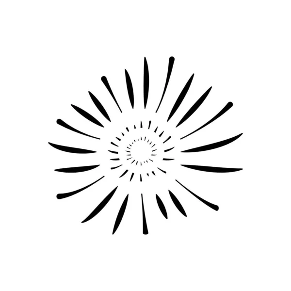 Dekoratif güneş patlaması havai fişek ikonu, siluet tarzı — Stok Vektör