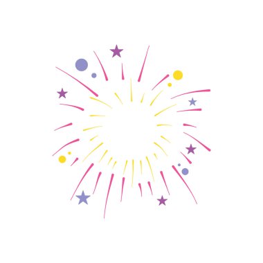 Havai fişekler patlıyor, düz stil.