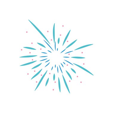 Çizgili ve noktalı havai fişek patlaması, düz stil.