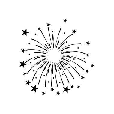 Havai fişekler patlıyor, siluet tarzı.