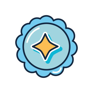 argo kabarcık konsepti, dekoratif simgeli mühür, düz stil