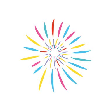 çizgili havai fişek simgesi, düz stil