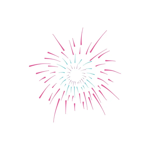 Dekoratív tűzijáték, lapos stílus — Stock Vector