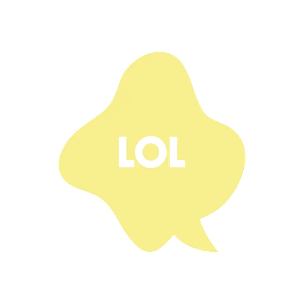 Slang φυσαλίδες έννοια, κίτρινη φούσκα με lol λέξη, γραμμή στυλ πλήρωσης — Διανυσματικό Αρχείο