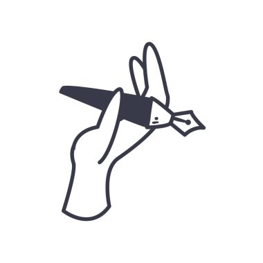 el ele tutuşma kalem satırı biçim vektör tasarımı