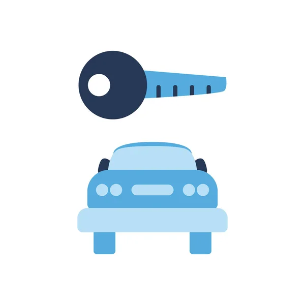 Señal de tráfico de estacionamiento y diseño de vectores icono de estilo plano de coche — Vector de stock