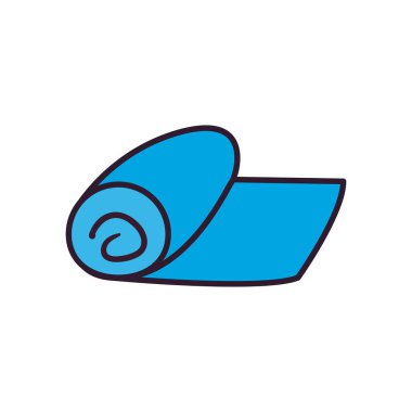 yoga mat satırı ve biçim ikonu vektör tasarımını doldur