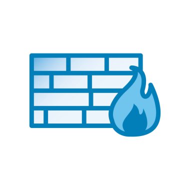 Duvarı alev çizgisi ve gradyan biçim vektör tasarımı ile kaplar